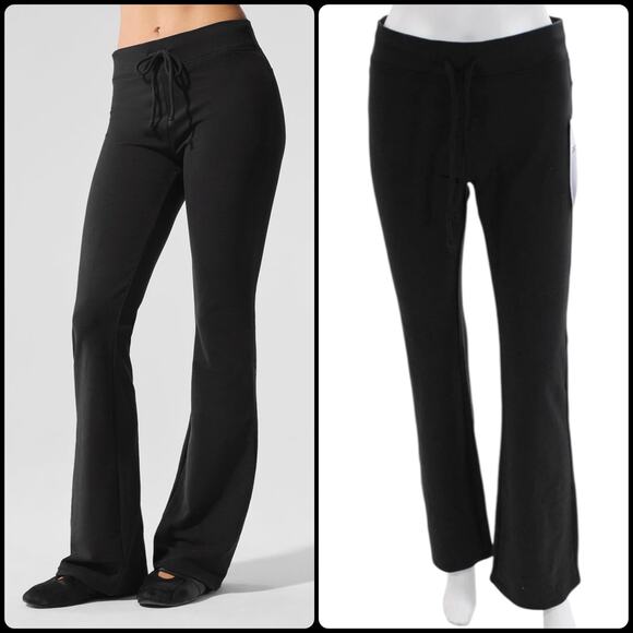 Alo Yoga Sway Bootcut Sweatpants Black Cotton Modal Lounge Pants Size Medium NEW - Picture 1 of 15